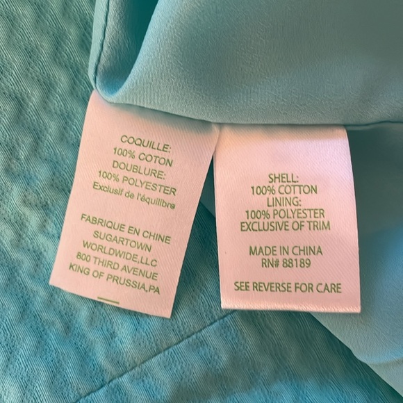 Lilly Pulitzer Pearl Seaside Aqua Metallic Gold Lace Shift Dress - Picture 4 of 7